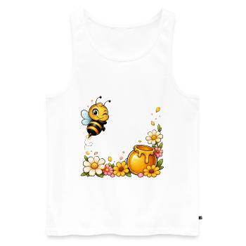 Biene Honig Imker Honigwabe Bienchen Insekt - Männer Premium Bio Tank Top - Weiß - Vorne - AI Model Male 178 light (178cm)