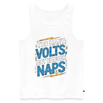 Marine Electrician Too Many Volts Boat Electrician - Männer Premium Bio Tank Top - Weiß - Vorne - Michal (187cm)
