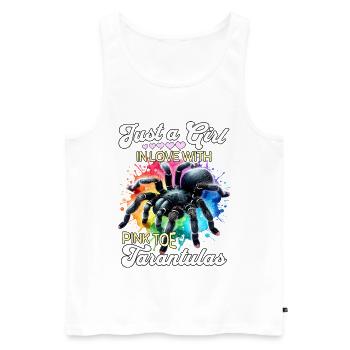 Girl Pinktoe Rosaffoot Tarantula - Men's Premium Organic Tank Top - white - Front - Michal (187cm)
