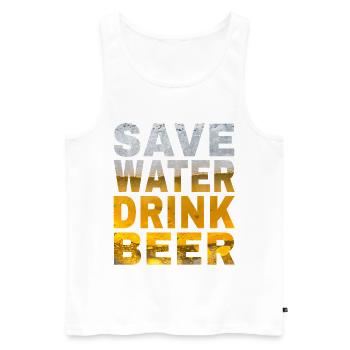 Save Water Drink Beer JGA Beer Saying for Malle - Men's Premium Organic Tank Top - white - Front - Michal (187cm)