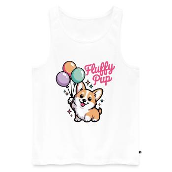 Corgi mit Ballons Geschenk für Corgi Fans - Männer Premium Bio Tank Top - Weiß - Vorne - Michal (187cm)