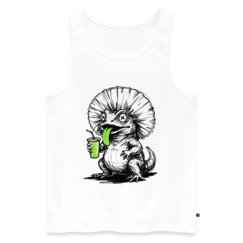 Lizard Soda Artwork Geschenkidee - Männer Premium Bio Tank Top - Weiß - Vorne - Michal (187cm)