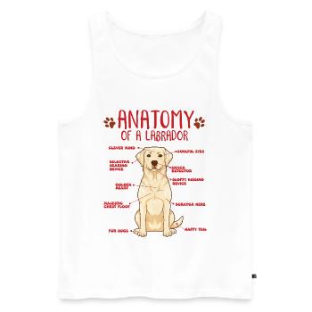 Yellow Labrador Anatomy Shirt - Männer Premium Bio Tank Top - Weiß - Vorne - AI Model Male 178 light (178cm)