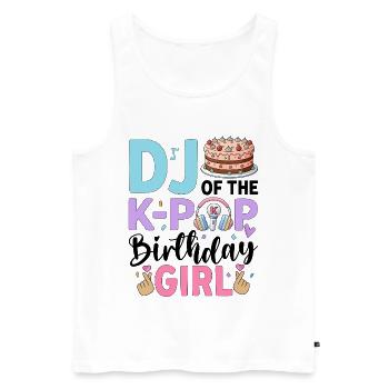 DJ de la fille d’anniversaire K-Pop - Débardeur bio Premium Homme - blanc - Devant - Michal (187cm)