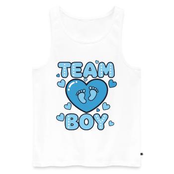 Gender reveal team boy baby shower baby gender mom - Men's Premium Organic Tank Top - white - Front - Michal (187cm)