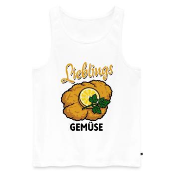 Schnitzel | Lieblings Gemüse - Männer Premium Bio Tank Top - Weiß - Vorne - Michal (187cm)