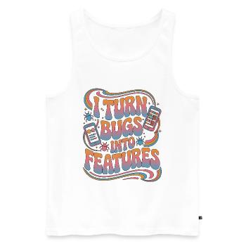Mobile App Developer I Turn Bugs Into Programming - Männer Premium Bio Tank Top - Weiß - Vorne - AI Model Male 178 light (178cm)