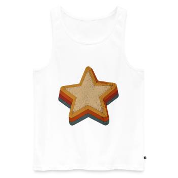 Vintage-Stern mit Regenbogen-Schichten - Männer Premium Bio Tank Top - Weiß - Vorne - Michal (187cm)