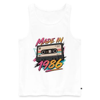 Made in 1986 Cassette Retro 40th Birthday - Men's Premium Organic Tank Top - white - Front - Michal (187cm)