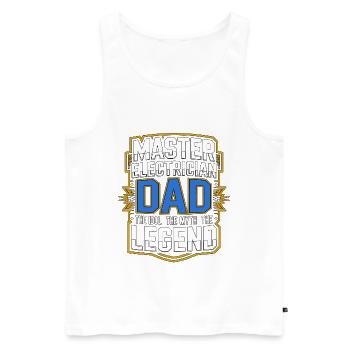 Master Electrician Dad The Electrical Technician - Men's Premium Organic Tank Top - white - Front - Michal (187cm)