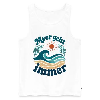 Sea Always Goes Waves Summer Vacation - Men's Premium Organic Tank Top - white - Front - Michal (187cm)