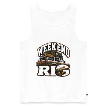 Weekend Rig Overlanding Dachzelt Offroad 4x4 Camp - Männer Premium Bio Tank Top - Weiß - Vorne - Michal (187cm)