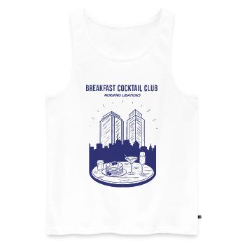 Frühstück Cocktail Club Morgentrunken Brunch - Männer Premium Bio Tank Top - Weiß - Vorne - Michal (187cm)