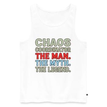 Chaos Coordinator the Man the Myth the Legend - Männer Premium Bio Tank Top - Weiß - Vorne - Michal (187cm)