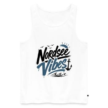 Nordsee Vibes - Männer Premium Bio Tank Top - Weiß - Vorne - Michal (187cm)