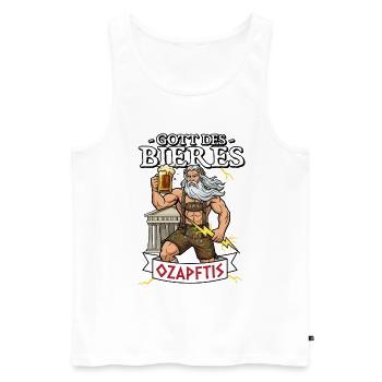 Gott des Bieres Ozapftis Sauftour Bier - Männer Premium Bio Tank Top - Weiß - Vorne - Michal (187cm)