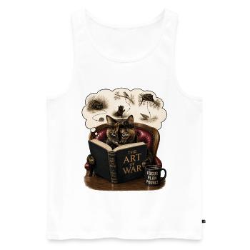 L’Art de la guerre - Débardeur bio Premium Homme - blanc - Devant - Michal (187cm)