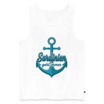 Sardinien geht immer Schiff Anker Sardinia Italien - Männer Premium Bio Tank Top - Weiß - Vorne - Michal (187cm)