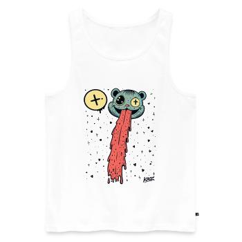 Drippy Tongue Bear Pop Art - Männer Premium Bio Tank Top - Weiß - Vorne - Michal (187cm)