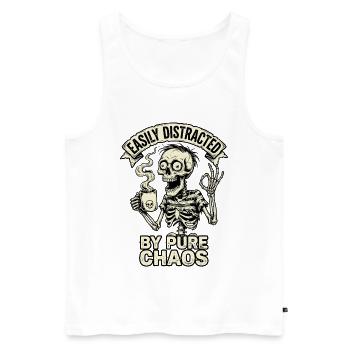 Easily Distracted By Pure Chaos - Men's Premium Organic Tank Top - white - Front - Michal (187cm)
