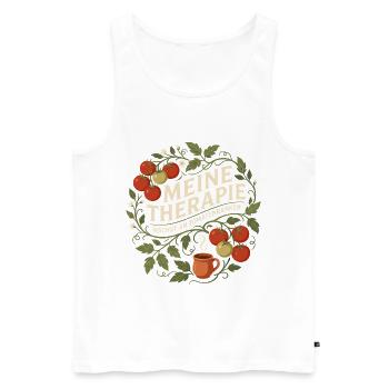 Meine Therapie Tomatenrankens Heilung - Männer Premium Bio Tank Top - Weiß - Vorne - Michal (187cm)