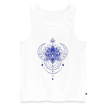 Spiritualité Méditation Géométrie sacrée Lotus - Débardeur bio Premium Homme - blanc - Devant - Michal (187cm)