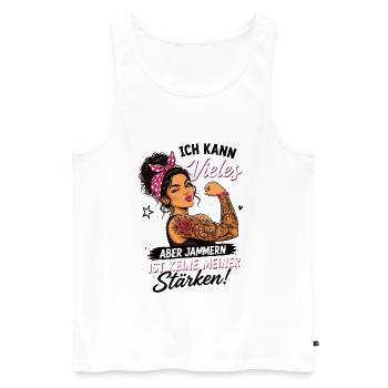Ich Kann Vieles Aber Jammern Ist Keine Stärke - Männer Premium Bio Tank Top - Weiß - Vorne - Michal (187cm)