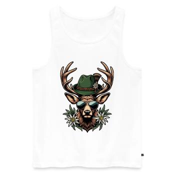 Deer Sunglasses Traditional Costumes Replacement Folk Festival - Men's Premium Organic Tank Top - white - Front - Michal (187cm)