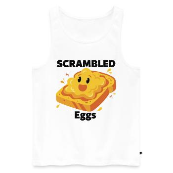 Breakfast Brunch Coffee Scrambled Eggs Funny Food - Men's Premium Organic Tank Top - white - Front - Michal (187cm)