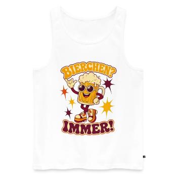 Bierchen Immer Bier Shirt - Männer Premium Bio Tank Top - Weiß - Vorne - Michal (187cm)