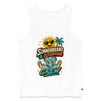 Sonnenbrand Dosenpfand Crew Shirt - Männer Premium Bio Tank Top - Weiß - Vorne - Michal (187cm)