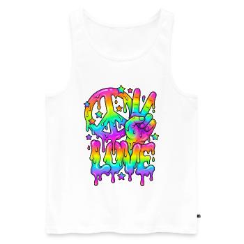 Rainbow Peace And Love Pride Festival - Men's Premium Organic Tank Top - white - Front - Michal (187cm)