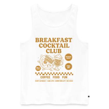 Breakfast Cocktail Club Funny Brunch Coffee Food - Men's Premium Organic Tank Top - white - Front - Michal (187cm)