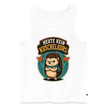 Igel Kein Kuschelkurs Shirt - Männer Premium Bio Tank Top - Weiß - Vorne - Michal (187cm)