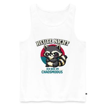 Heute nicht – frecher Waschbär im Chaosmodus - Männer Premium Bio Tank Top - Weiß - Vorne - Michal (187cm)