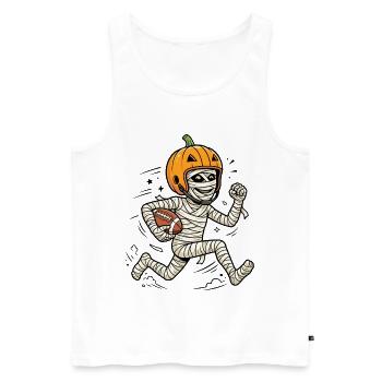 Halloween, America Football, Mummy - Men's Premium Organic Tank Top - white - Front - Michal (187cm)