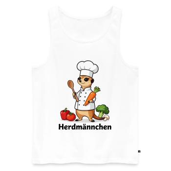 Herdmännchen Koch Gastronomie Lustig Gastro - Männer Premium Bio Tank Top - Weiß - Vorne - Michal (187cm)
