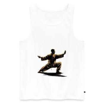 Tai Chi Zen Meditation – Chi Qigong Training - Men's Premium Organic Tank Top - white - Front - Michal (187cm)