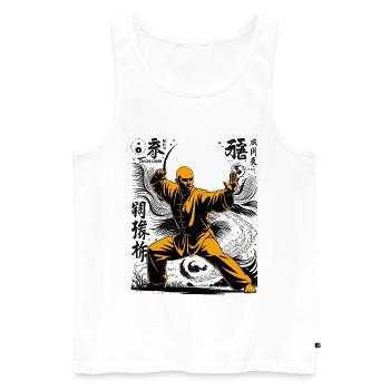 Tai Chi Zen Meditation – Chi Qigong Training - Men's Premium Organic Tank Top - white - Front - Michal (187cm)