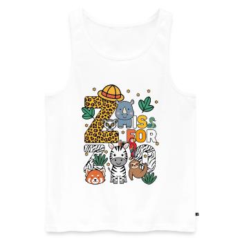 Z c’est pour fête de zoo Jungle zoo anniversaire animaux - Débardeur bio Premium Homme - blanc - Devant - Michal (187cm)