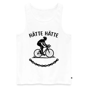 Hätte Hätte Fahrradkette lustige Fahrrad Sprüche - Männer Premium Bio Tank Top - Weiß - Vorne - Michal (187cm)