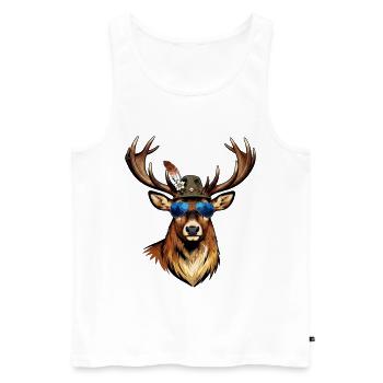 Deer Sunglasses Folk Festival Traditional Costumes Replacement Man - Men's Premium Organic Tank Top - white - Front - Michal (187cm)