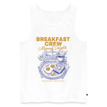 Breakfast Crew Morning Delights Funny Brunch - Men's Premium Organic Tank Top - white - Front - Michal (187cm)