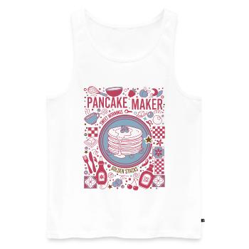 Breakfast Pancake Maker Mornings Golden Stacks - Men's Premium Organic Tank Top - white - Front - Michal (187cm)