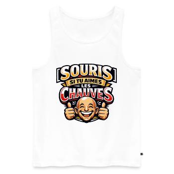 Souris Si tu aimes les chauves Französischer Humor - Männer Premium Bio Tank Top - Weiß - Vorne - Michal (187cm)