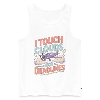 Private Pilot I Touch Clouds Flight Instructor - Men's Premium Organic Tank Top - white - Front - Michal (187cm)