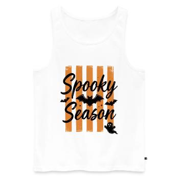 Scénario de Spooky Season Bat - Halloween d’horreur - Débardeur bio Premium Homme - blanc - Devant - Michal (187cm)