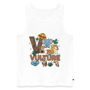 V Is For Vulture Zoo Party Jungle Zoo Birthday - Men's Premium Organic Tank Top - white - Front - Michal (187cm)