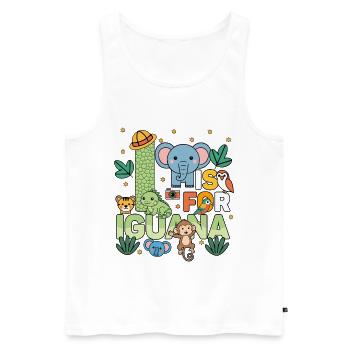 I Is For Iguana Zoo Party Jungle Zoo Birthday - Men's Premium Organic Tank Top - white - Front - Michal (187cm)