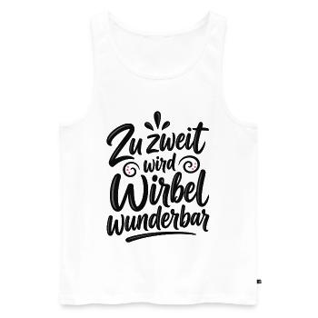 Zu zweit wird Wirbel wunderbar – Freundschaft - Männer Premium Bio Tank Top - Weiß - Vorne - Michal (187cm)